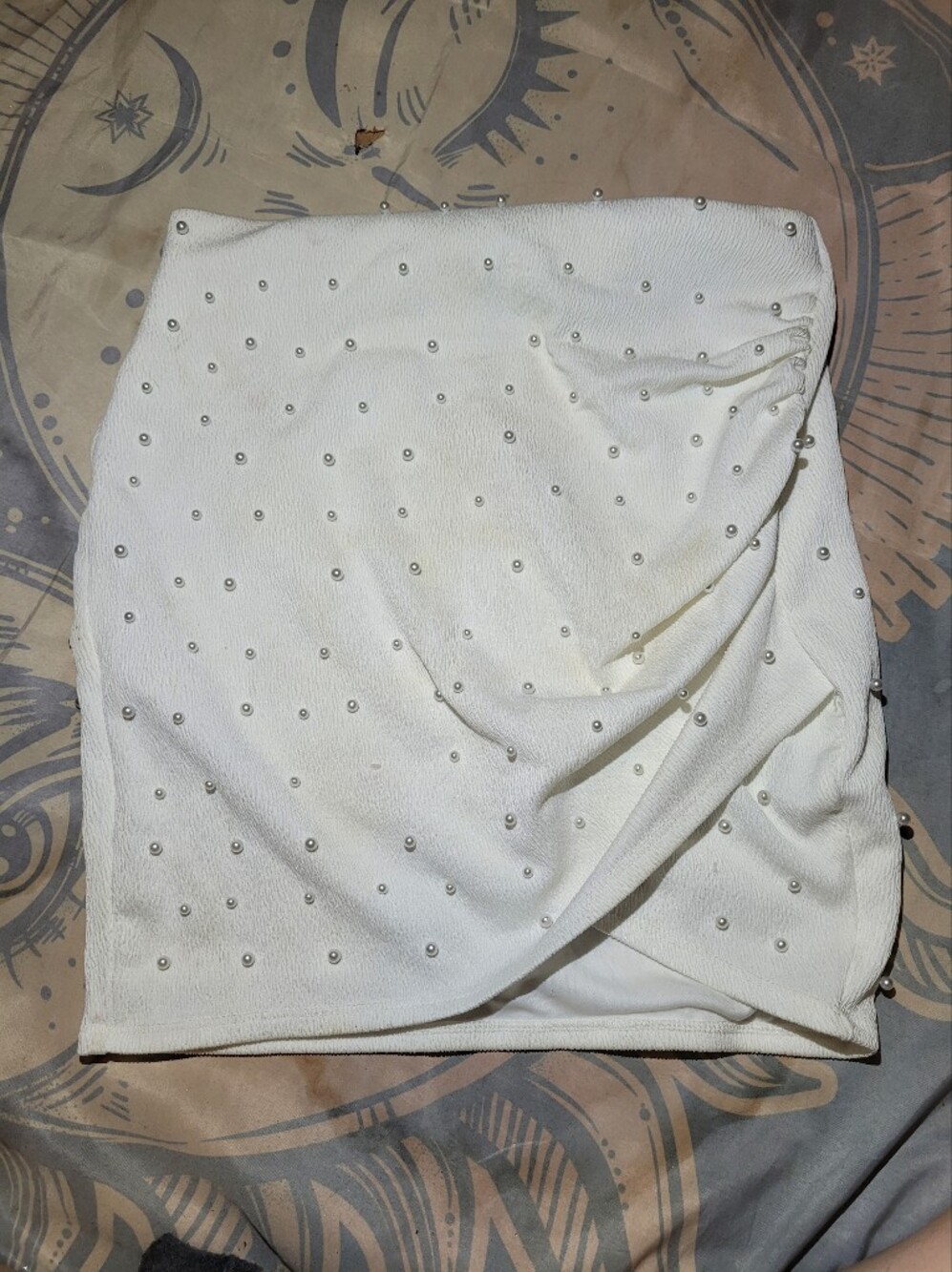 Windsor White Beaded Mini Skirt